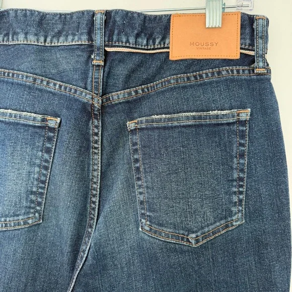 MOUSSY VINTAGE Jeans Women's Dark Wash Flare Leg Slit Denim Size 29